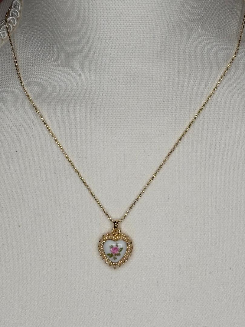 Gold Floral Heart Necklace