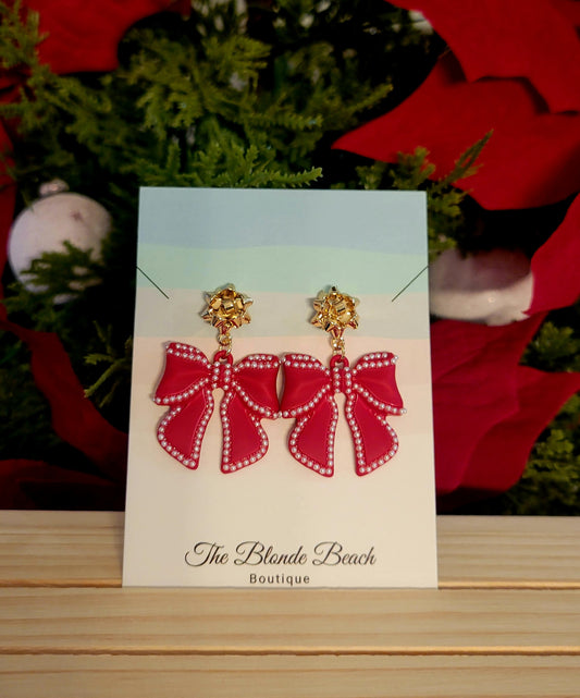 Christmas Bow Earrings