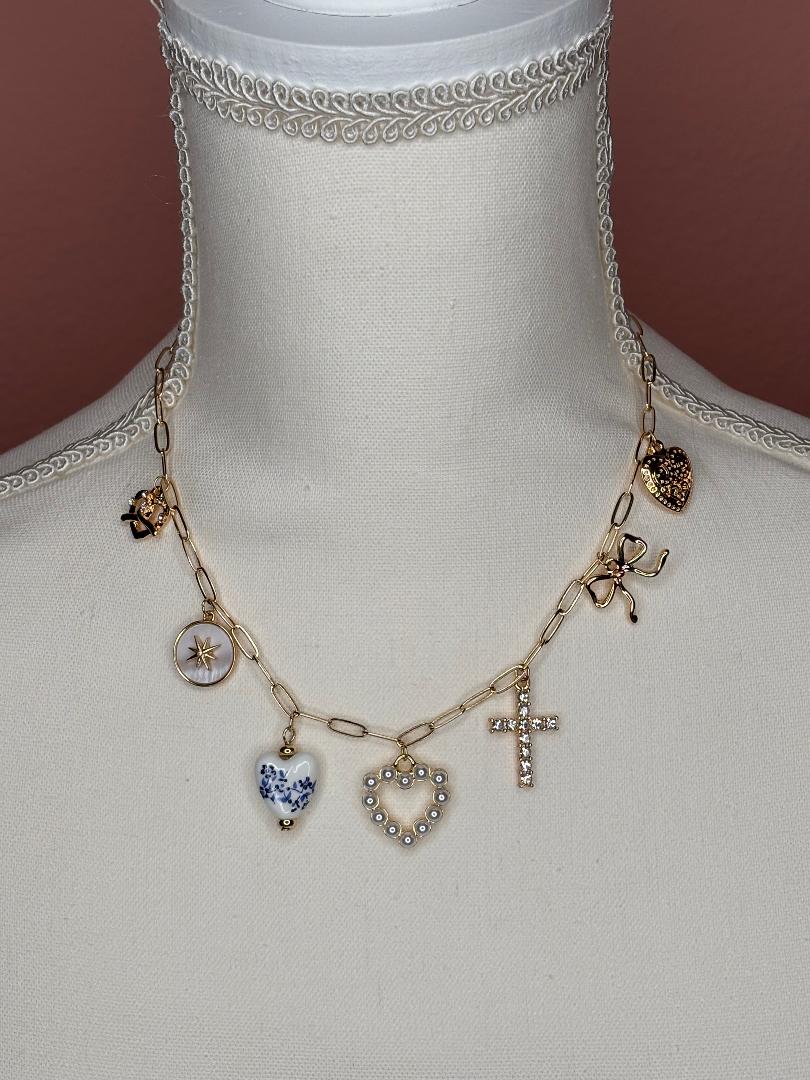 Gold Chinoiserie Charmed Necklace